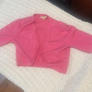 Michael Kors Pink Cropped Open-Front Shrug